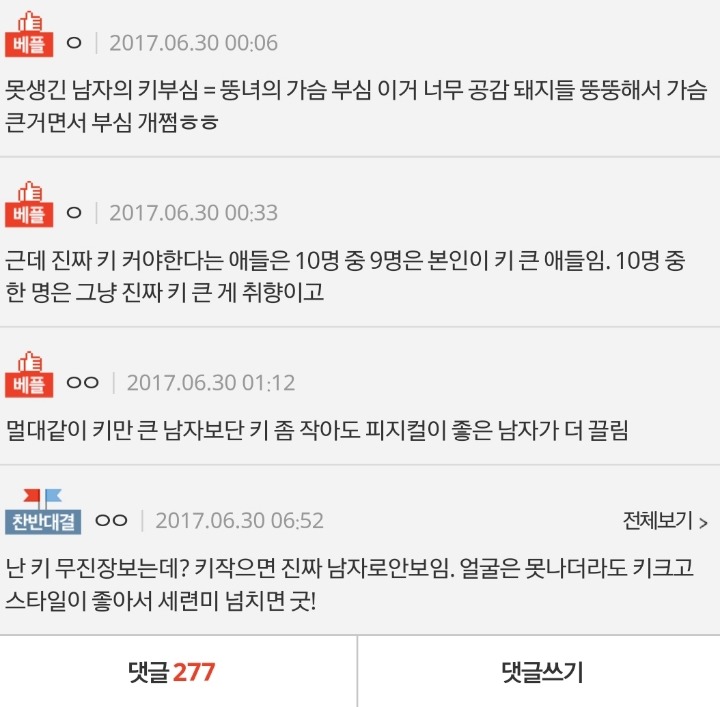 여자가 남자키 얼마나보냐면 | 인스티즈