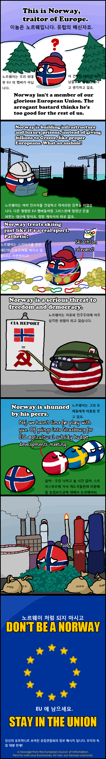 [폴란드볼] 노르웨이처럼 되지 마시고 EU 에 남으세요 | 인스티즈