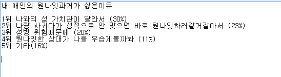 내 애인의 원나잇 과거가 싫은이유 순위.JPG | 인스티즈