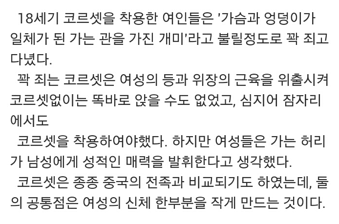 코르셋의 역사 | 인스티즈