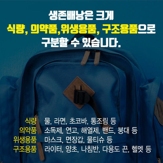 재난에서 살아남기 위한 생존가방 물품 | 인스티즈