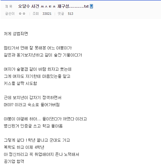 야갤의 오달수사건 재구성 | 인스티즈